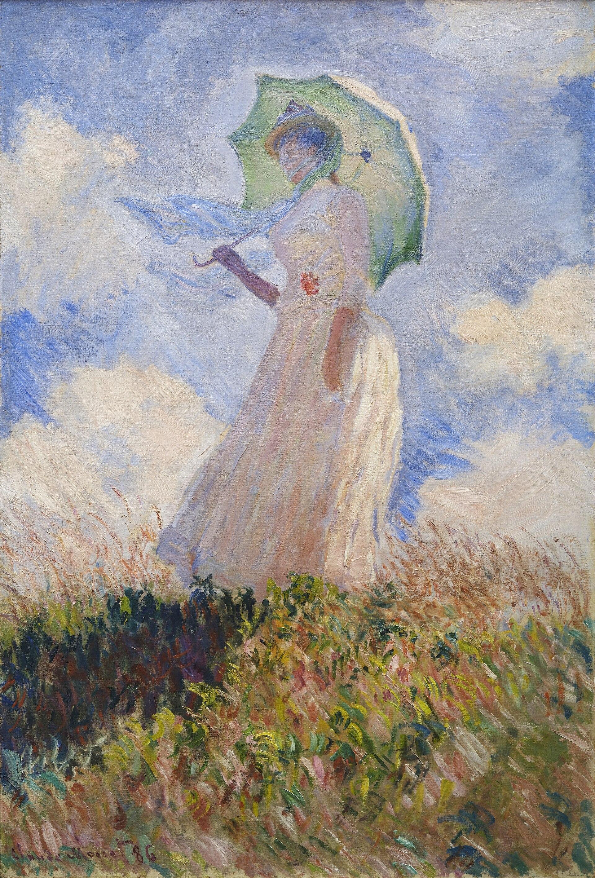 Femme à l'ombrelle tournée vers la gauche, Claude Monet, 1886