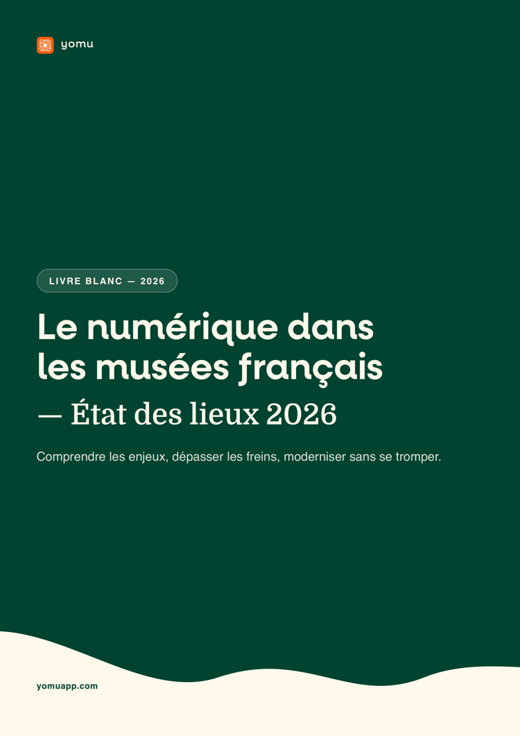 Cover of the YOMU white paper — Digital tools in French museums, 2026 outlook